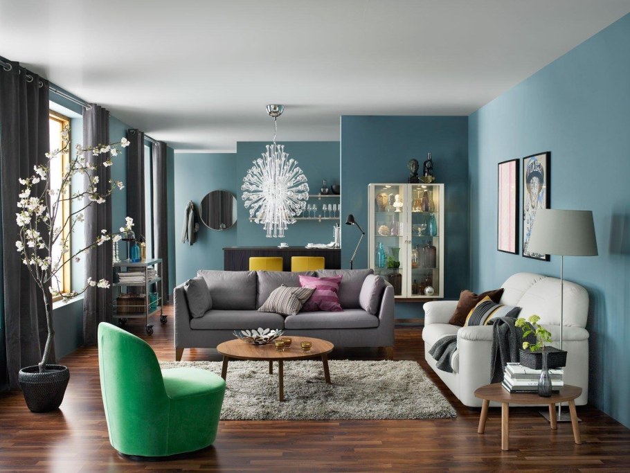 Серая гостиная икеа