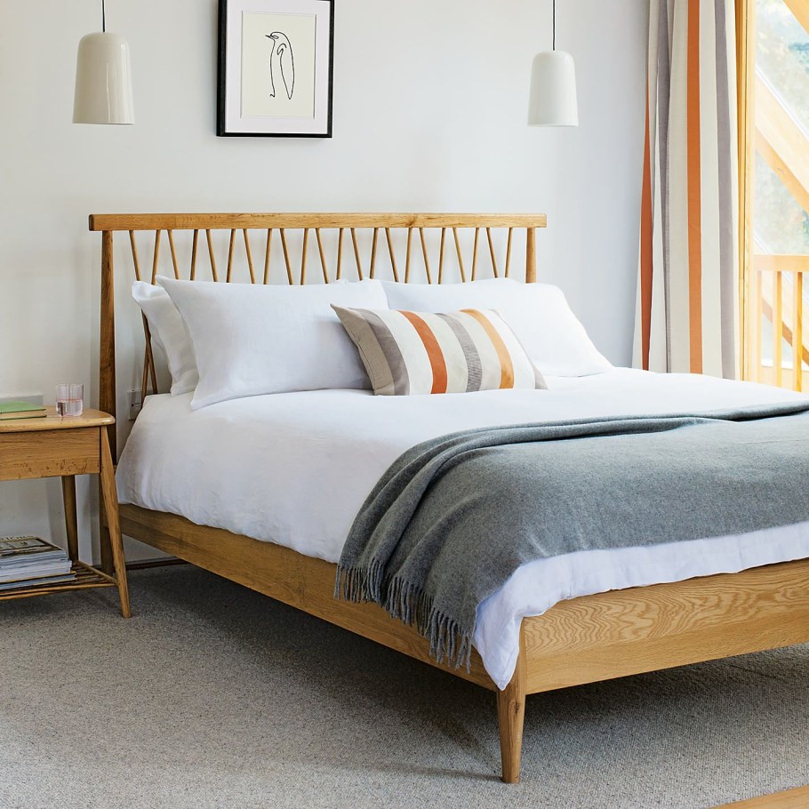 Деревянная кровать изголовье Сканди