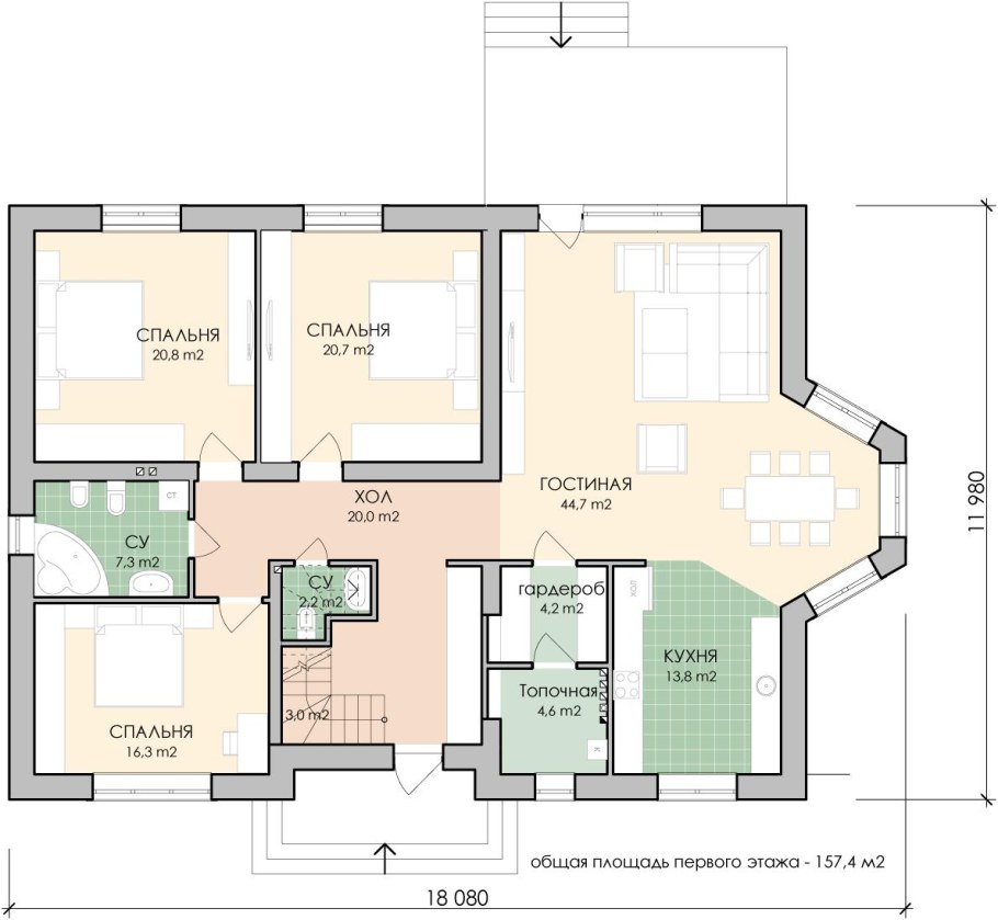 Проект дома одноэтажного 150кв