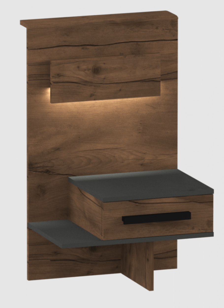 Тумба прикроватная с 1 ящиком Глазго (Таксония/графит