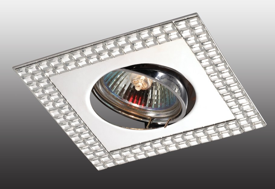 Встраиваемые точечные светильники квадратные стального цвета
