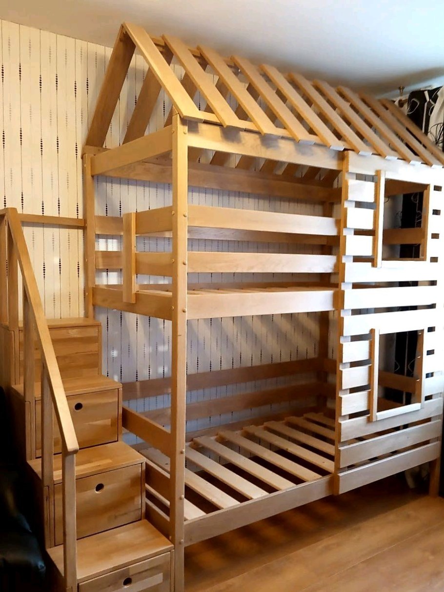 Двухъярусная кровать домик для детей