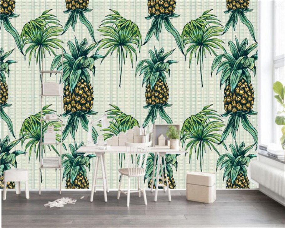 Обои с ананасами на стену