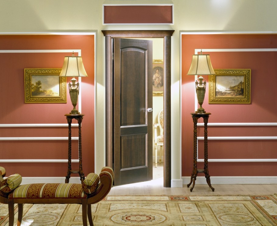 Двери Волховец классика красное дерево