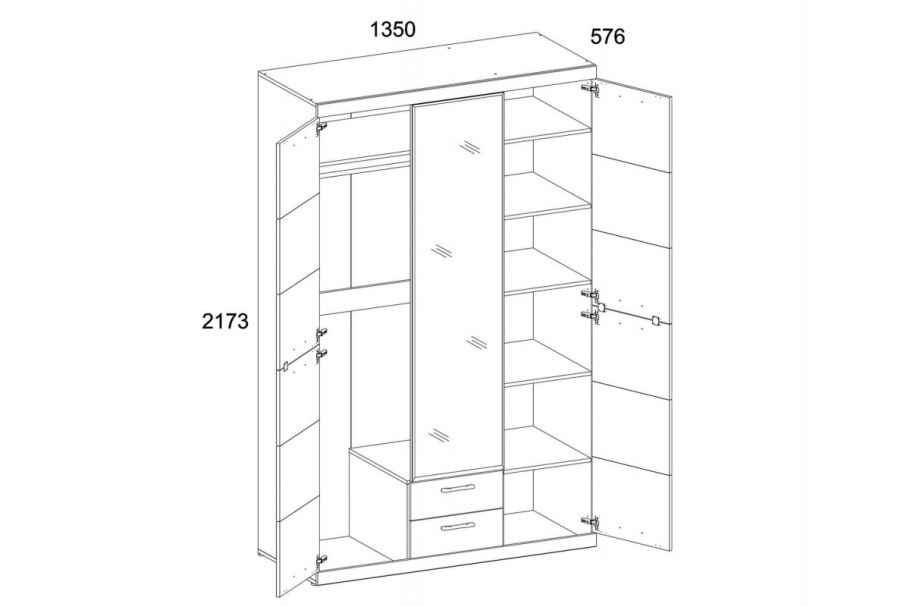 Шкаф «Оскар» 3d2s z