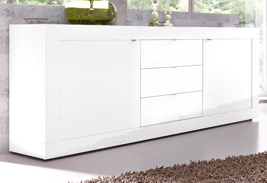 Итальянский комод белый лак высокий глянец Белла