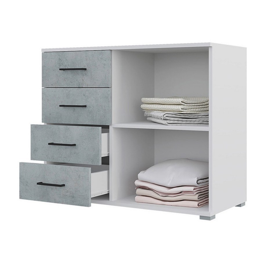 Комод "Nova" белый - бетон