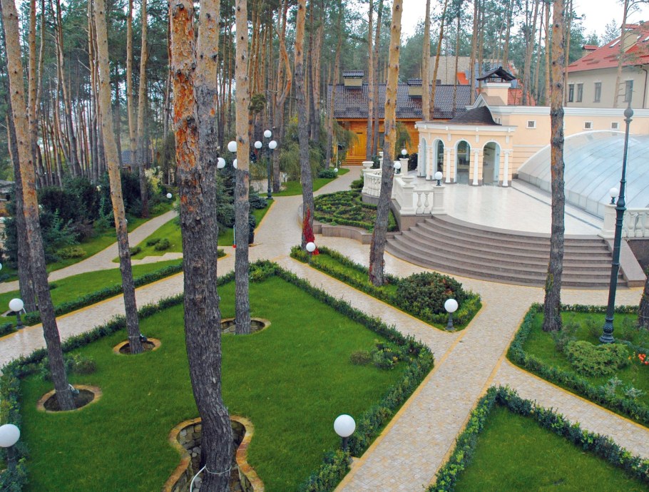 Ландшафт участка с соснами