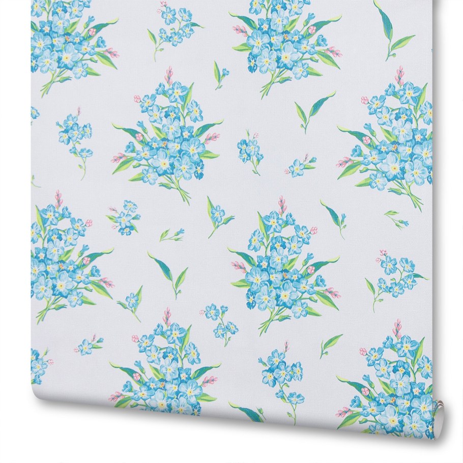 Обои с голубым рисунком