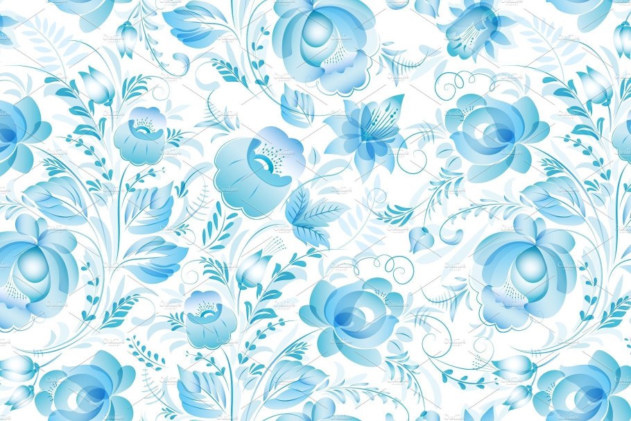 Голубой фон с узорами