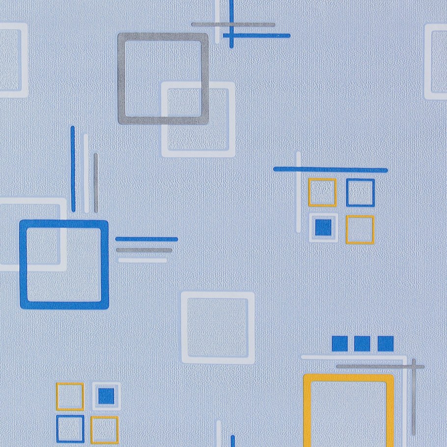 Обои бумажные с синими квадратами