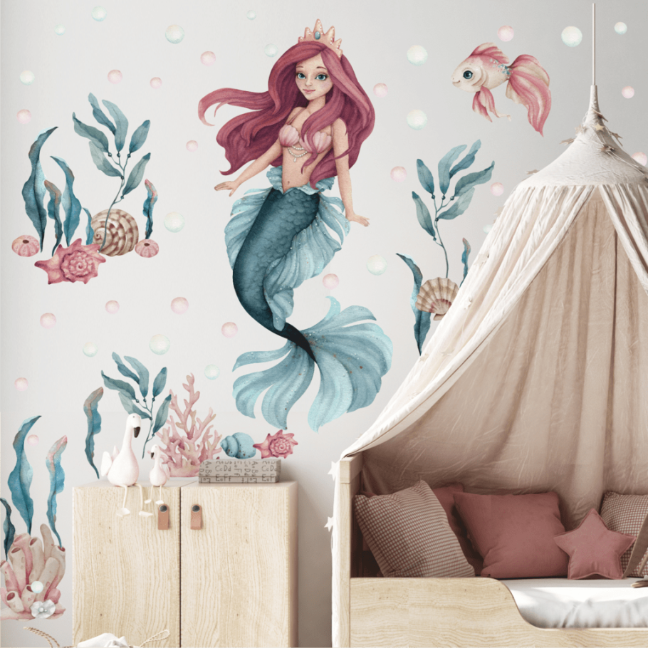Наклейка Русалка на стену