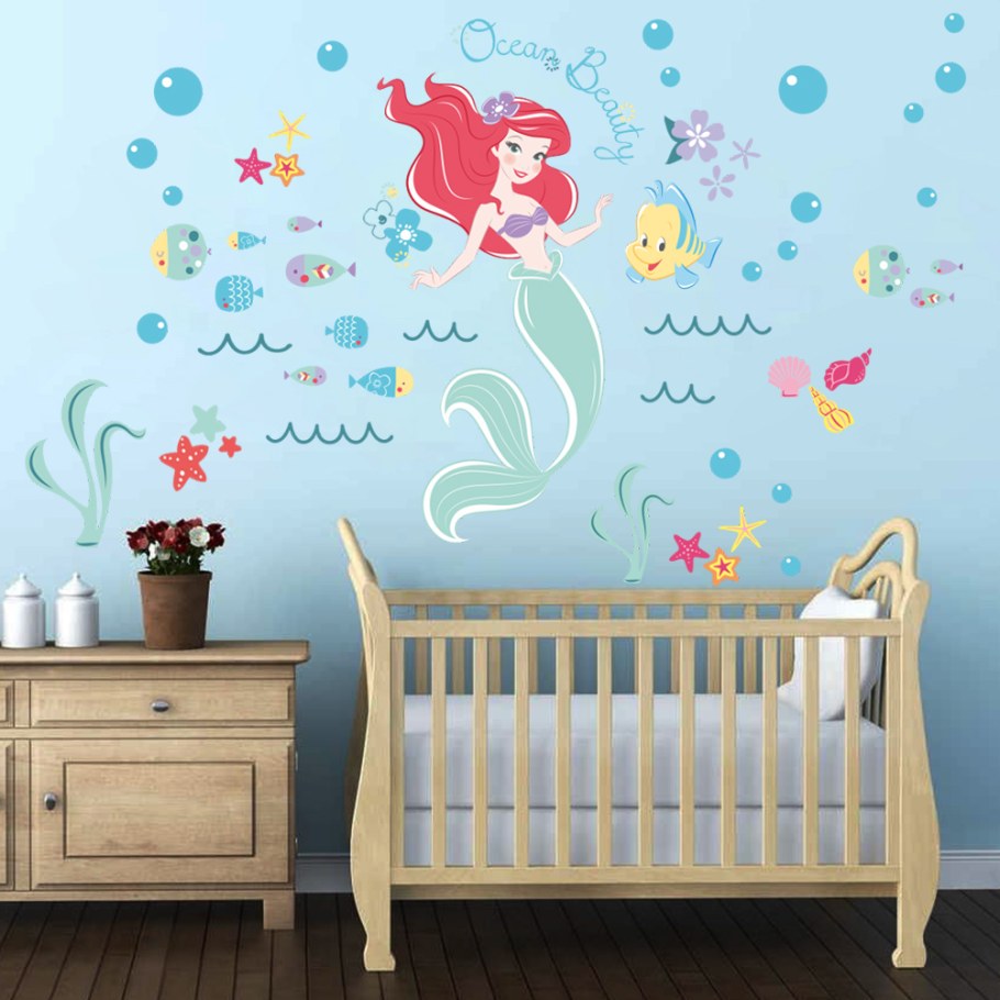 Наклейки на стену Русалочка