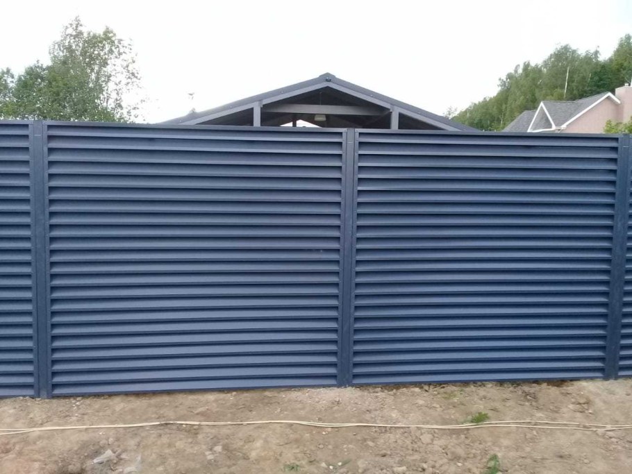 Забор Grand line estet серый графит 7024