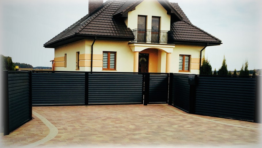 Ворота откатные из профлиста RAL 7024