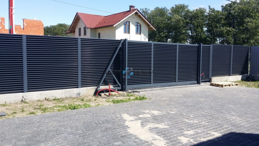 Откатные ворота жалюзи Гранд лайн