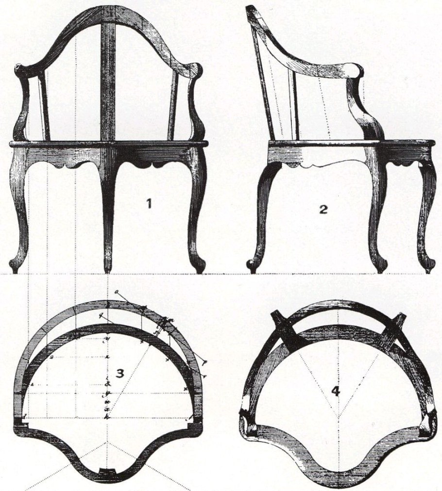 Кресла ножками кабриоль чертежи