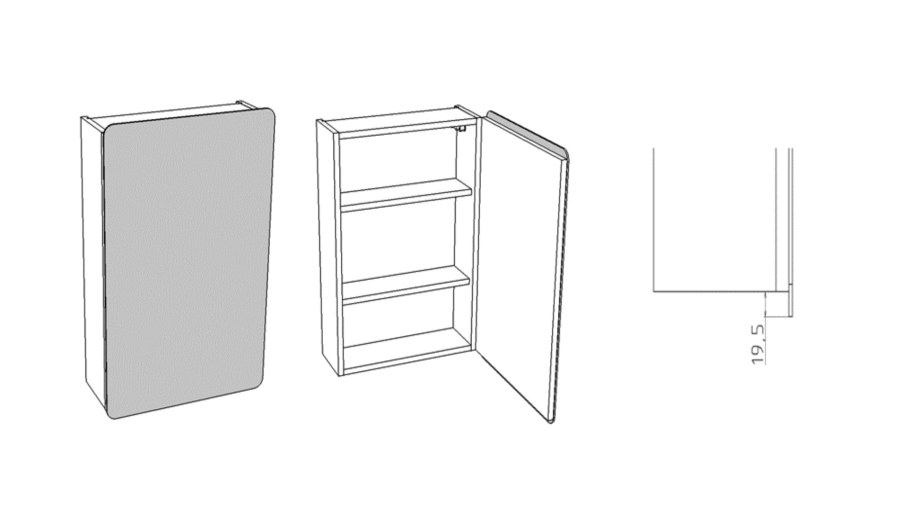 Зеркало шкаф Монро 45