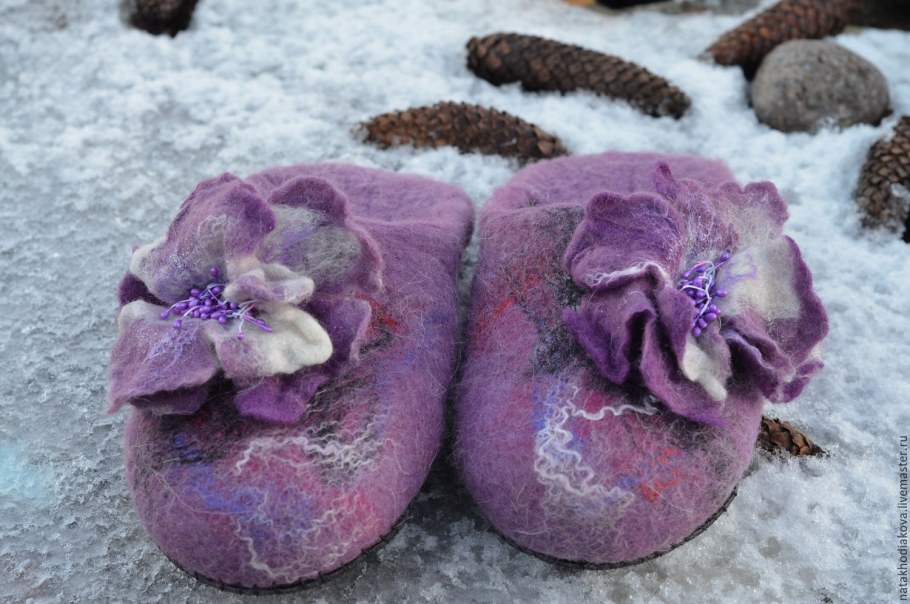 Нунофелтинг валяние тапочек