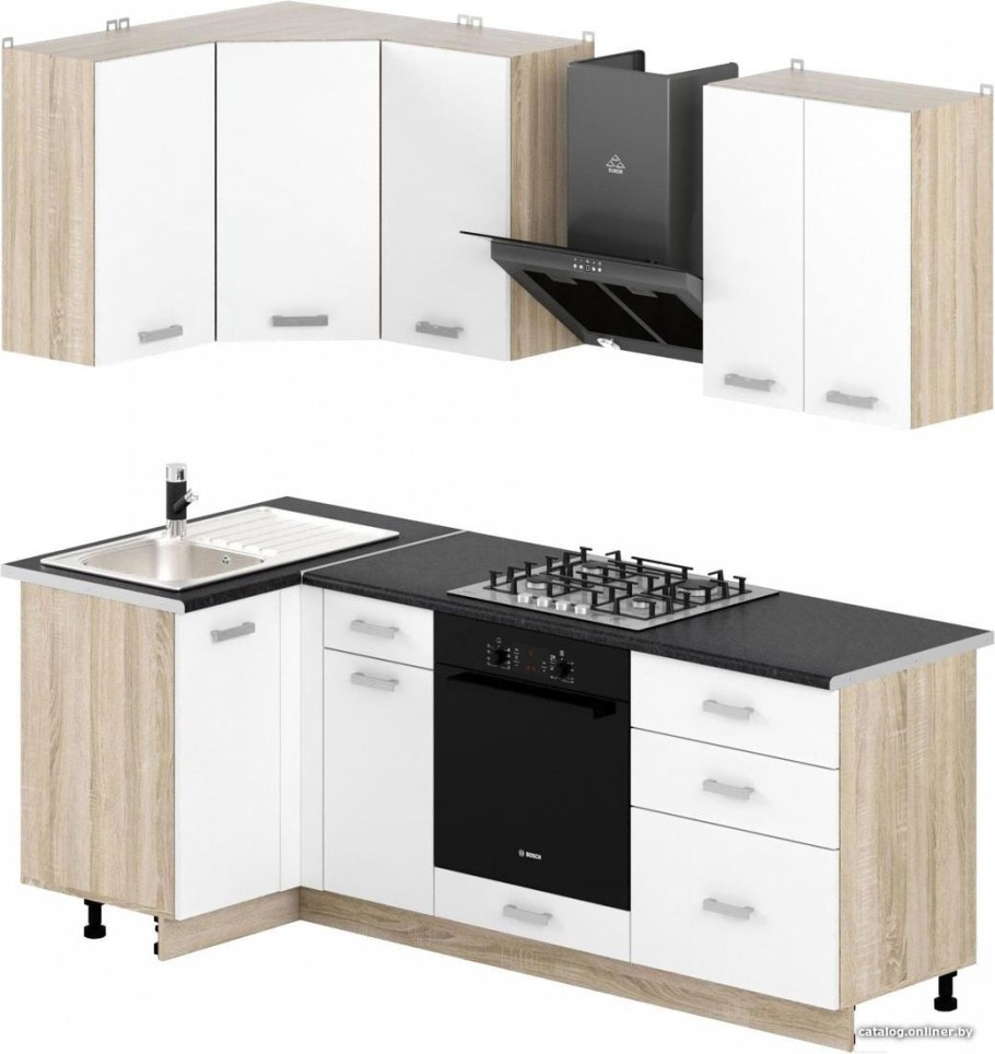 Кухонный гарнитур дуб сонома белый