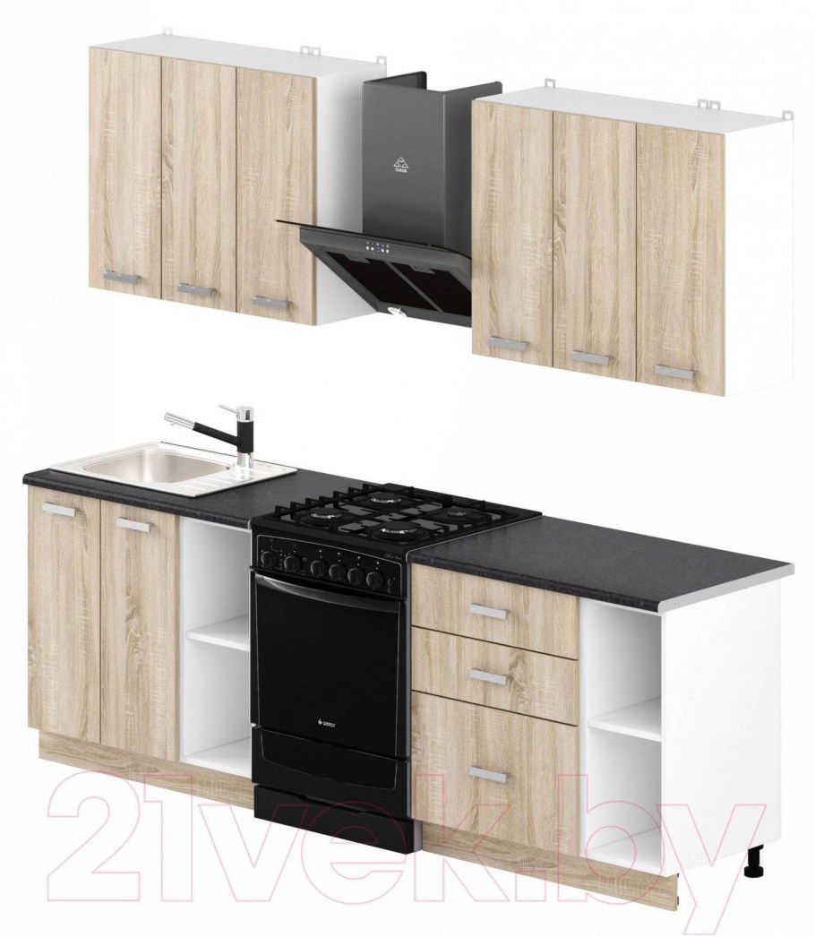 Кухня Олеся белый дуб сонома