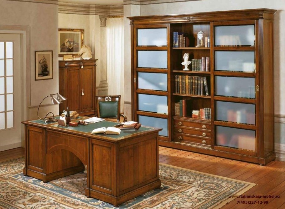 Мебель для домашнего кабинета классика