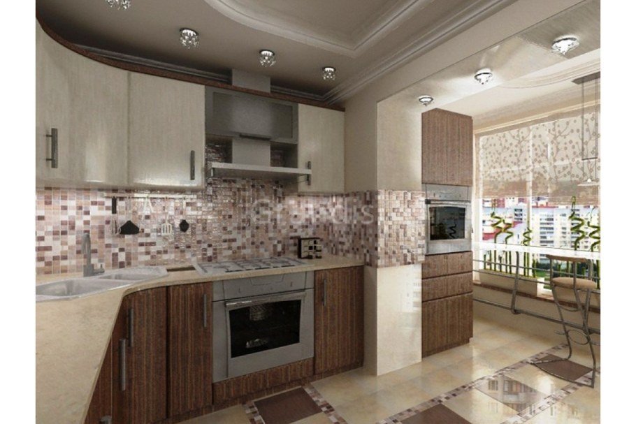 Кухня Объединенная с лоджией