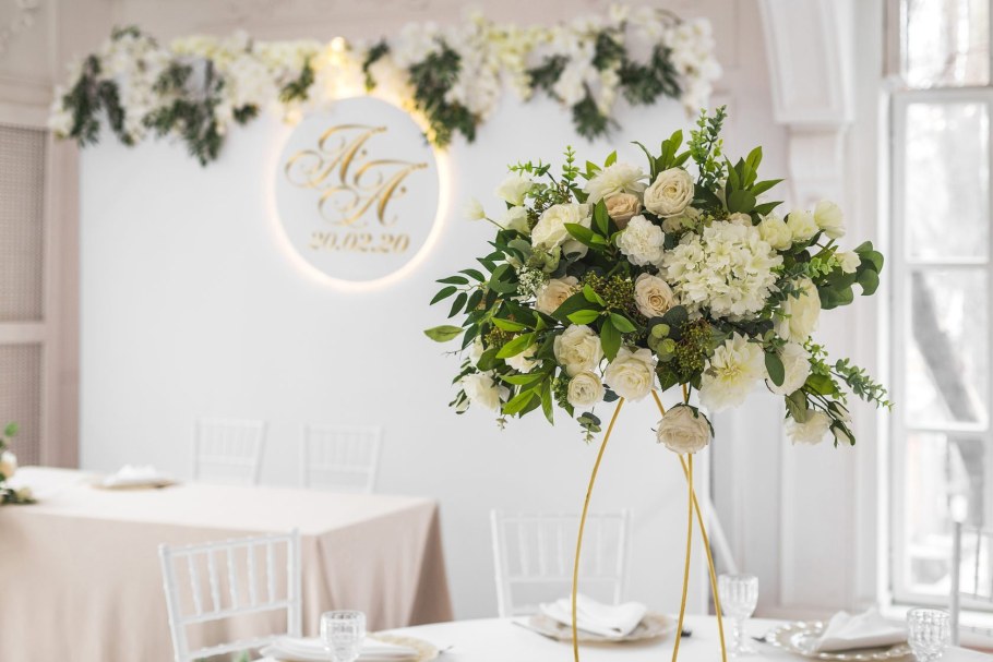 Свадебный декор в белом цвете