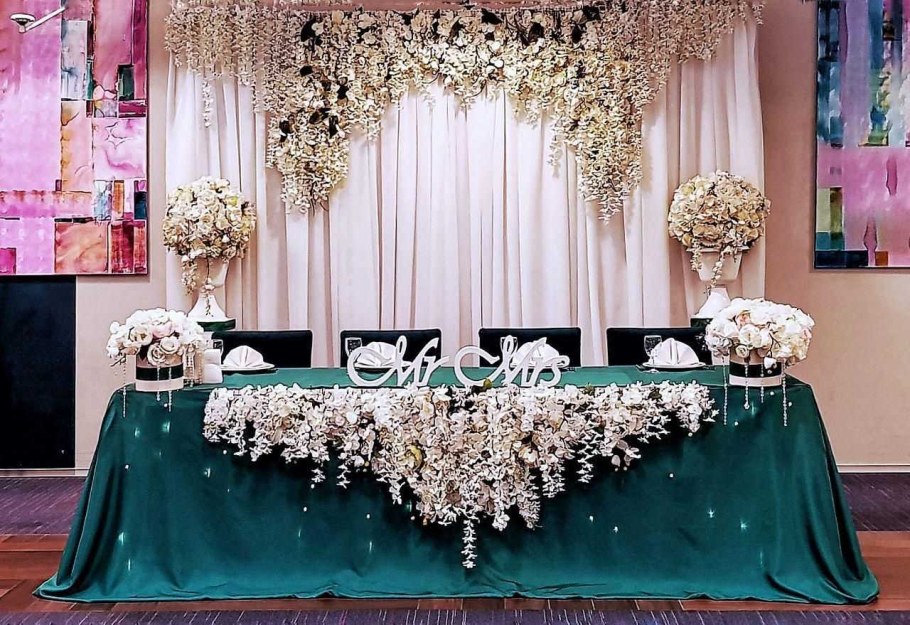 Украшение свадьбы в изумрудном цвете