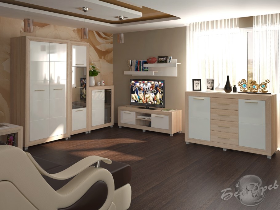 Гостиная янтарь сонома БЕЛДРЕВ