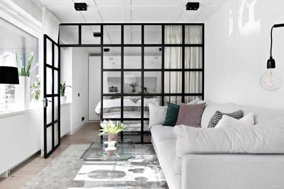 Стеклянная перегородка Скандинавский стиль