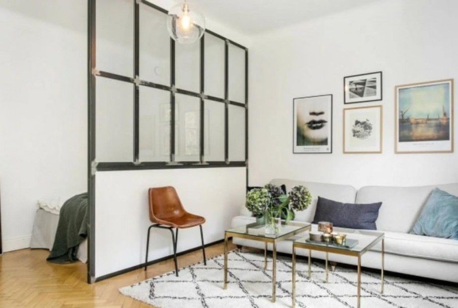 Стеклянные перегородки в стиле Сканди