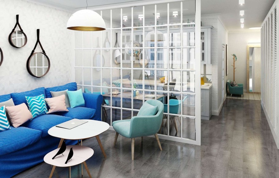 Стеклянная перегородка Скандинавский стиль