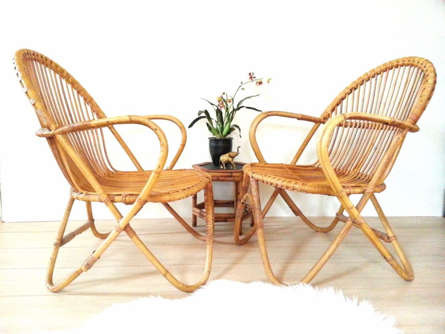 Кресло МИД сенчури ротанг