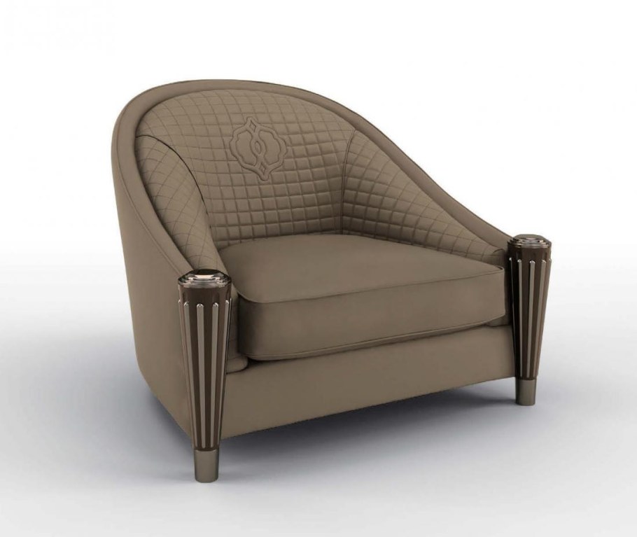 Bruno Zampa мягкое кожаное кресло с подлокотниками 069