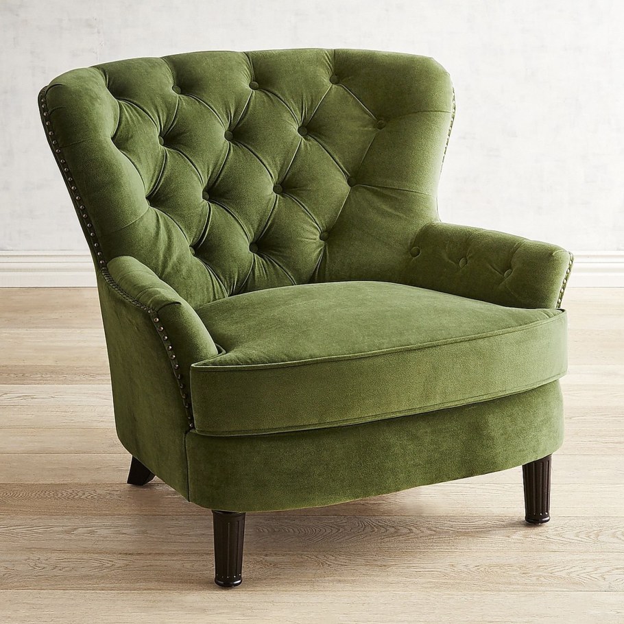 Green Velvet Armchair