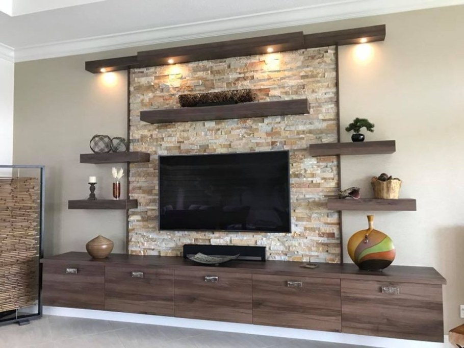 Декор стенки под телевизор