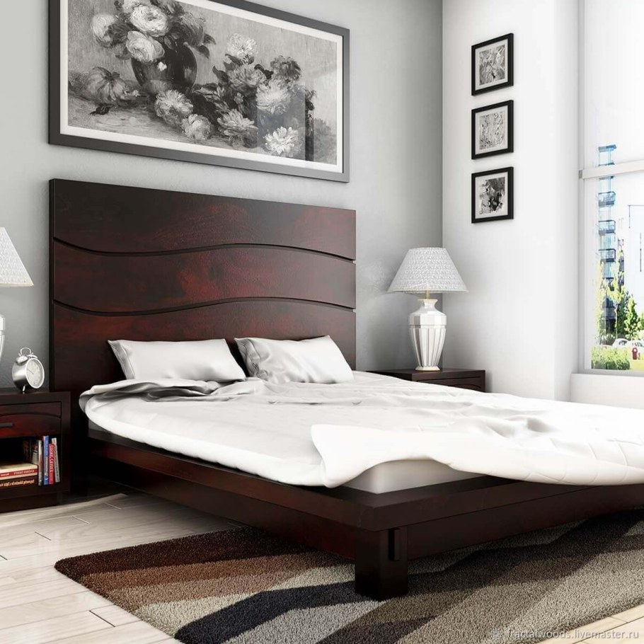 Спальная кровать легкий дизайн