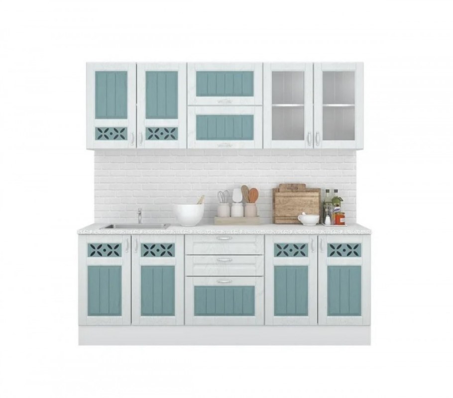 Кухонный гарнитур Камелия 2200 Арктик/Мурено