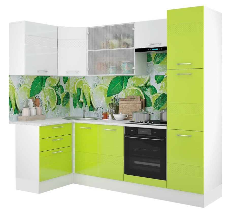 Кухня лайм1.8м лайм глянец БТС