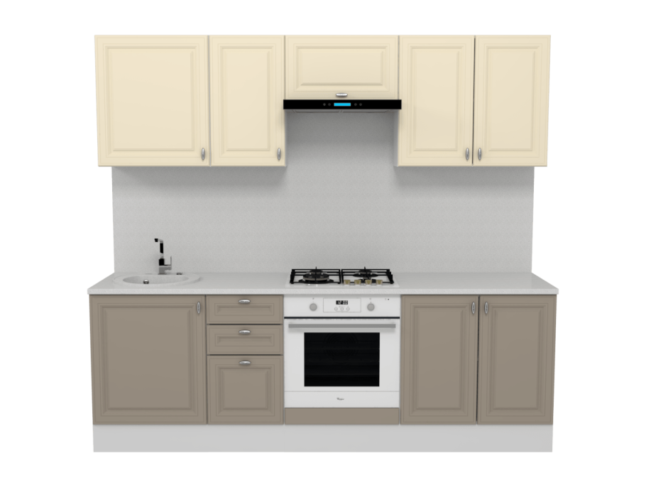 Кухня Люкс Горизонт ваниль глянец