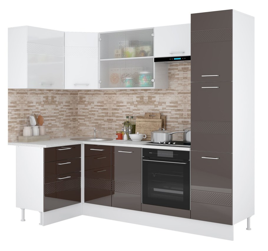 Кухня Люкс белый глянец Горизонт