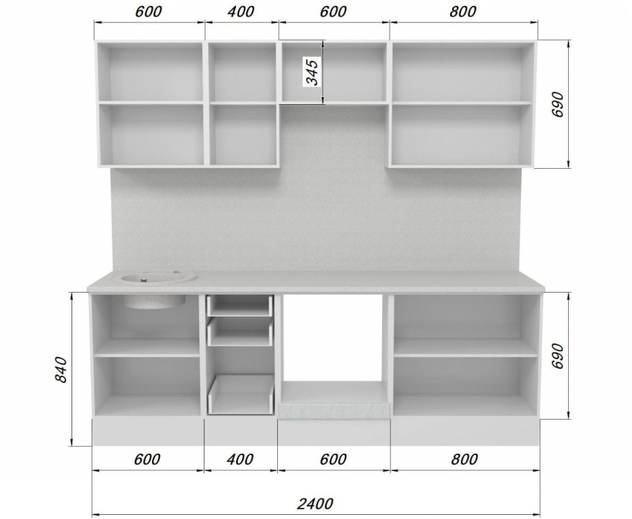 Кухня ева Горизонт габариты