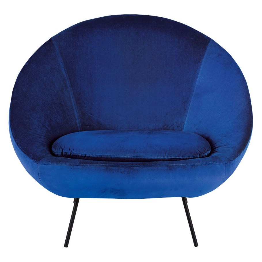 Бархатное голубое крутящиеся кресло