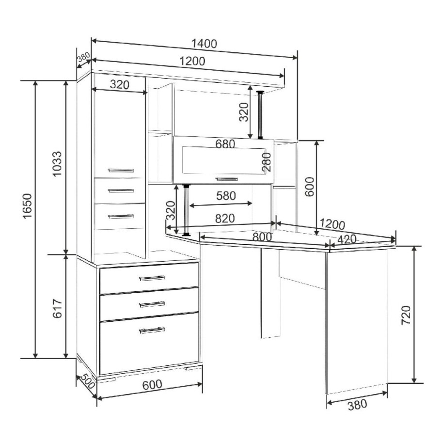 Ная компьютерный стол угловой м-кс1