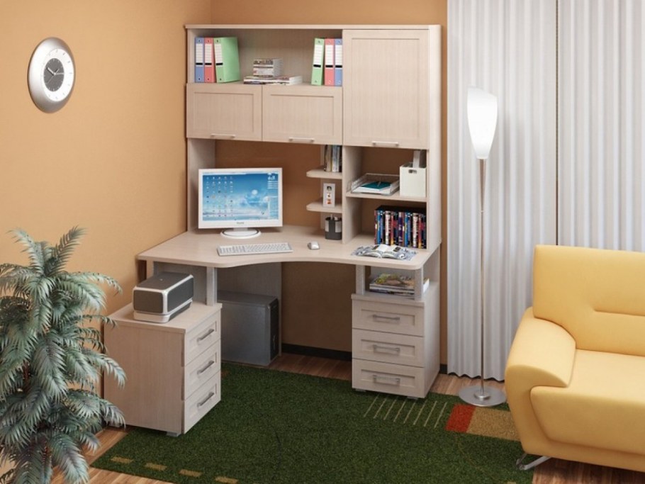 Угловой компьютерный стол с надстройкой Соло-025+026
