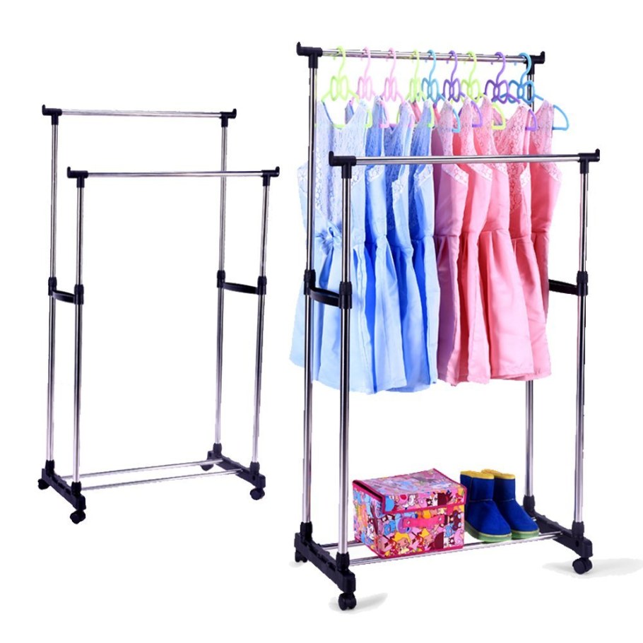 Напольная передвижная стойка для одежды Single-Pole Telescopic clothes Rack