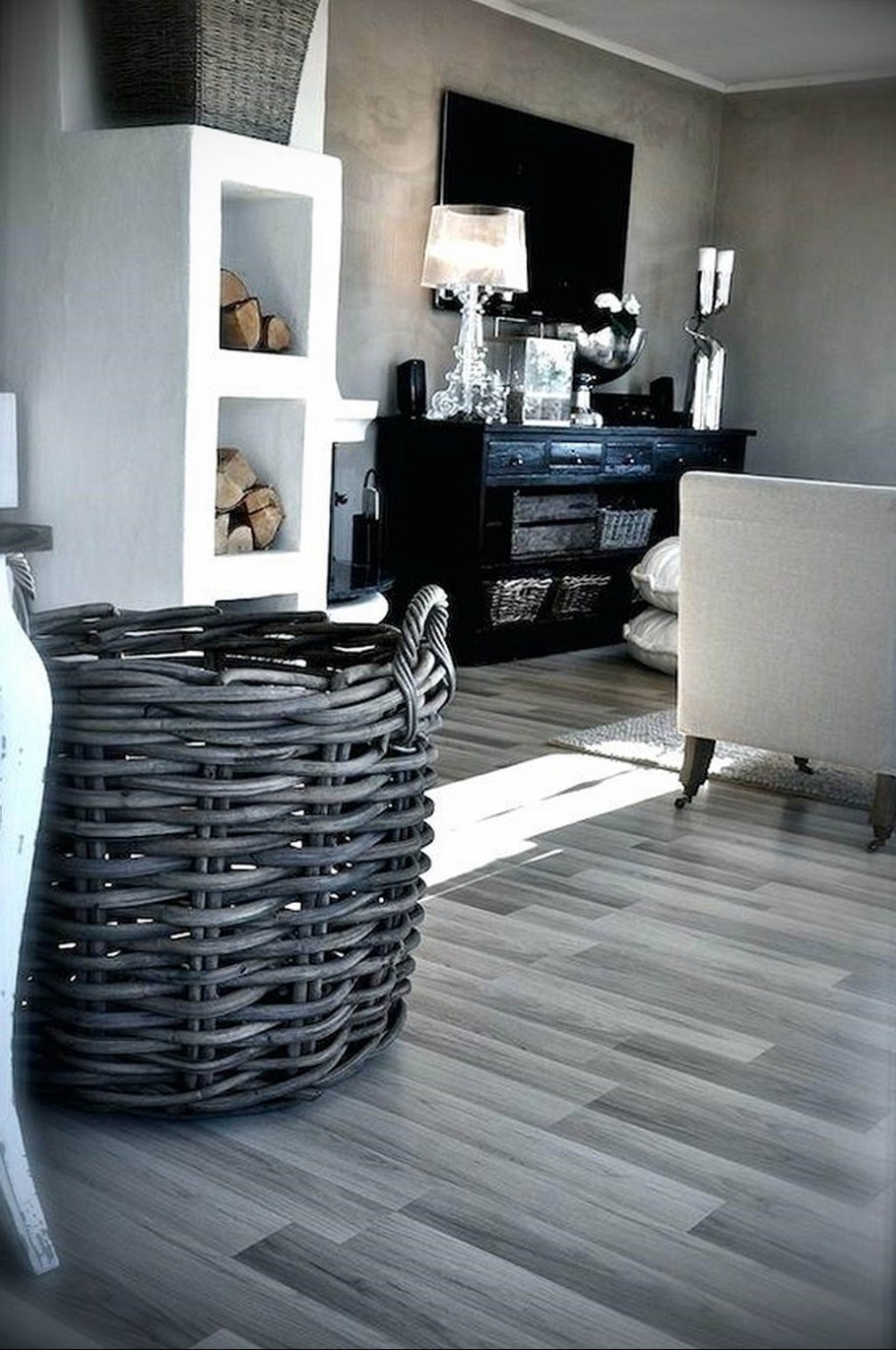 Серый пол в интерьере