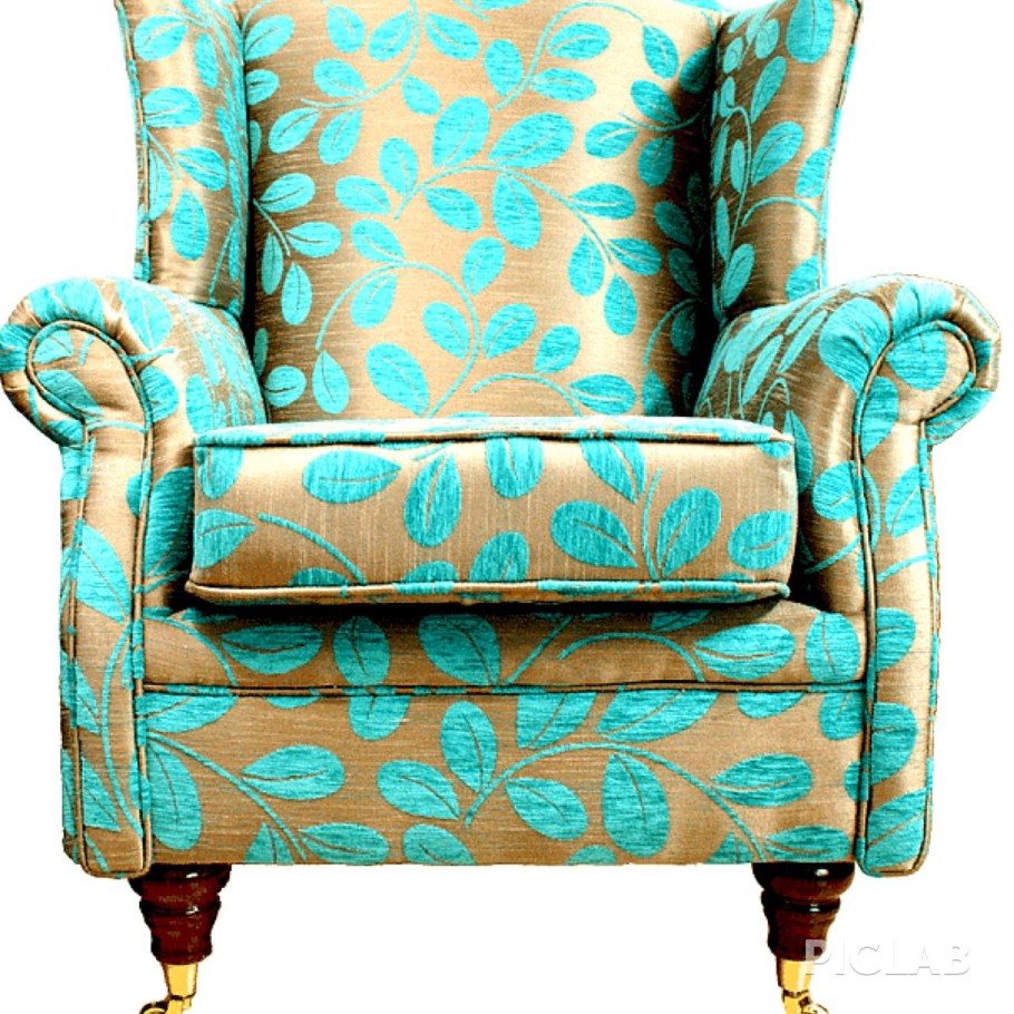 Каминное кресло бирюзовое