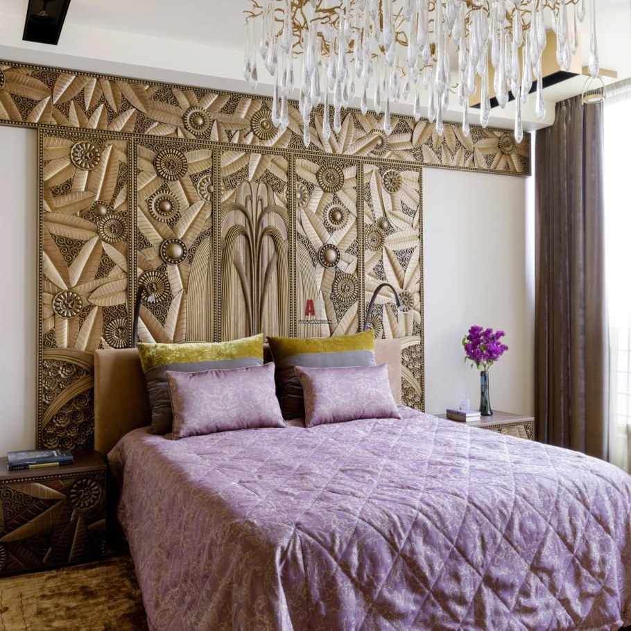 Изголовье спальни стиль ар деко